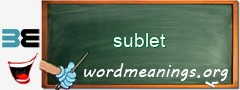 WordMeaning blackboard for sublet